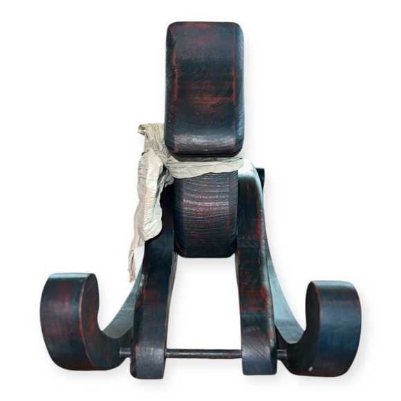 Vintage Wooden Rocking 22” Horse Decor with Bow - Picture 3 of 12